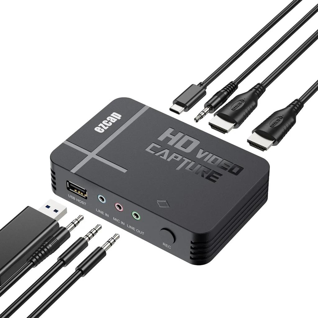 Placa De Captura De Vídeo HDMI AV 1080P30 Gravação 1080p60 Loop De Um Botão Para
