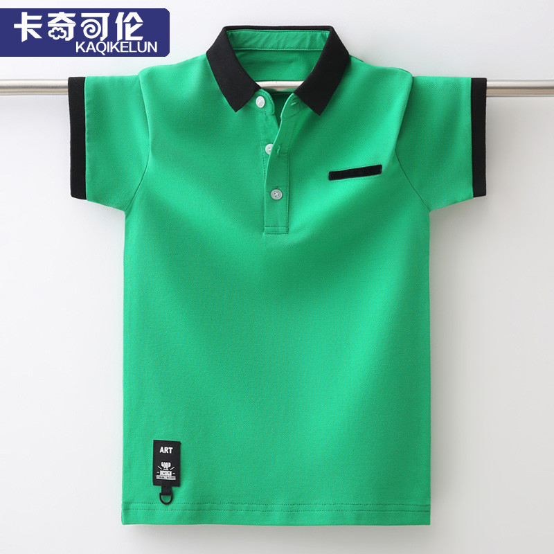 Meninos camiseta de manga curta verão camisa polo infantil verão médio-grande camiseta infantil meia manga menino