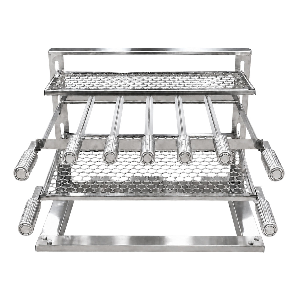 Suporte Flutuante Grelha Moeda e Espetos Inox 52x34 A.livre