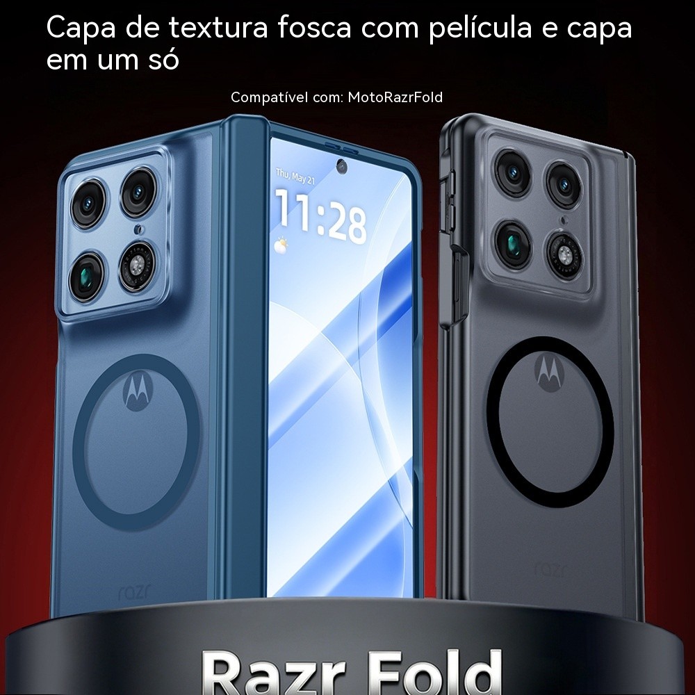 Motorola Razr Fold Skin-Feel Anel Magnético Dobradiça do Eixo Central Filme Shel
