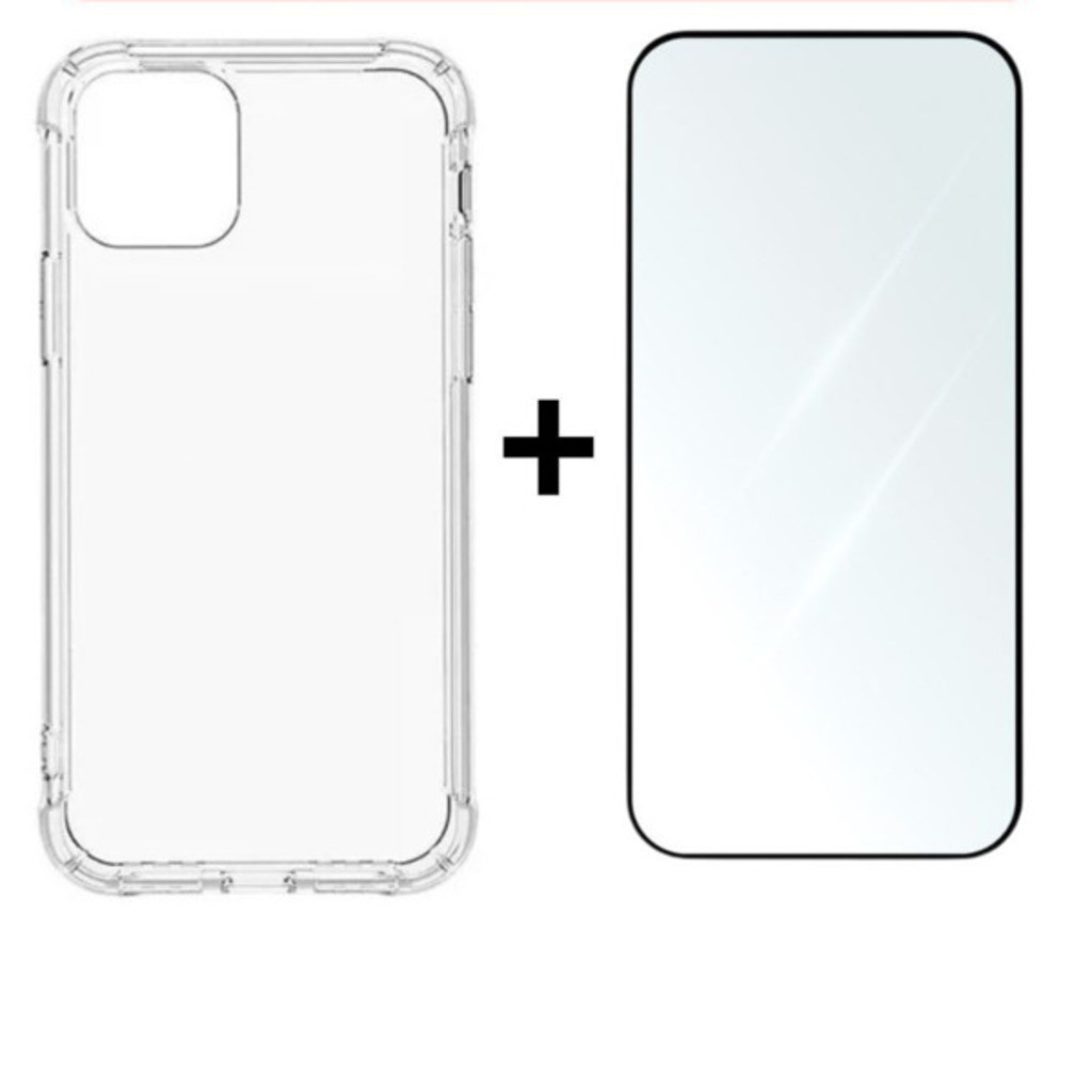 Kit 2em1 Capa TPU + Película de Vidro Temperado 3D Para iPhone X XS 11 12 13 14 15 16 17 Pro Max