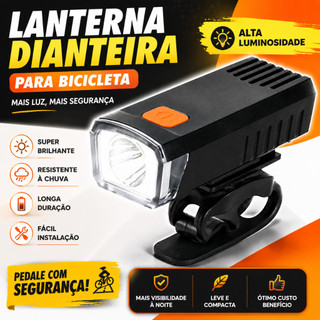 Farol de Bicicleta Frontal LED Recarregável, Luz Super Brilhante e Resistente à Água para Ciclismo Noturno e Aventuras