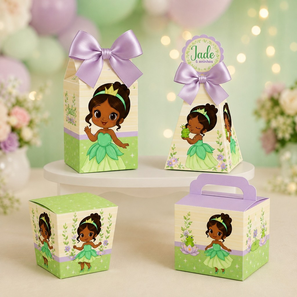 Kit personalizados PRINCESA TIANA BABY CUTE e o sapo - pegue e monte lembrancinhas
