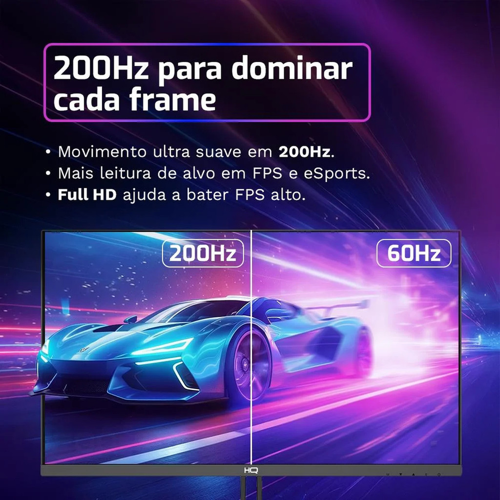 Monitor Gamer HQ Ultra, 27 Pol, IPS, Full HD, 1ms, 200Hz, HDMI/DisplayPort/P2, Preto, HQ27IP200 — imagem 2 de 2
