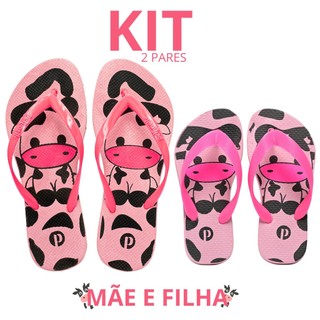 Kt Chinelo Mãe e Filha Feminino Menina Infantil Passeio Estampado