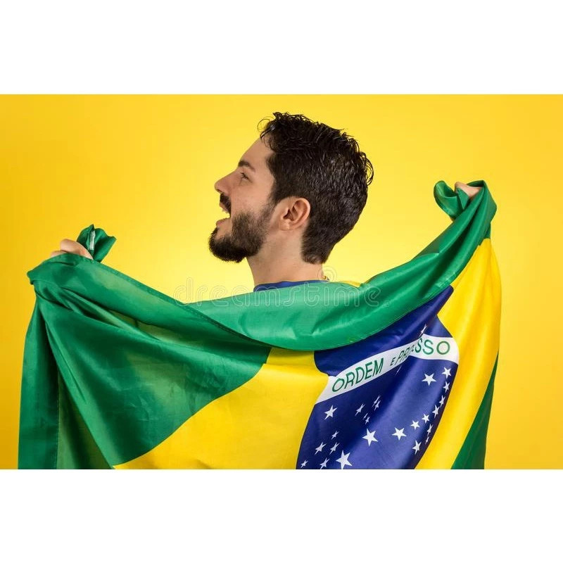 Bandeira Do Brasil Capa Torcedor Grande 95x63cm Poliéster Cores Vivas Copa do Mundo, Manifestações
