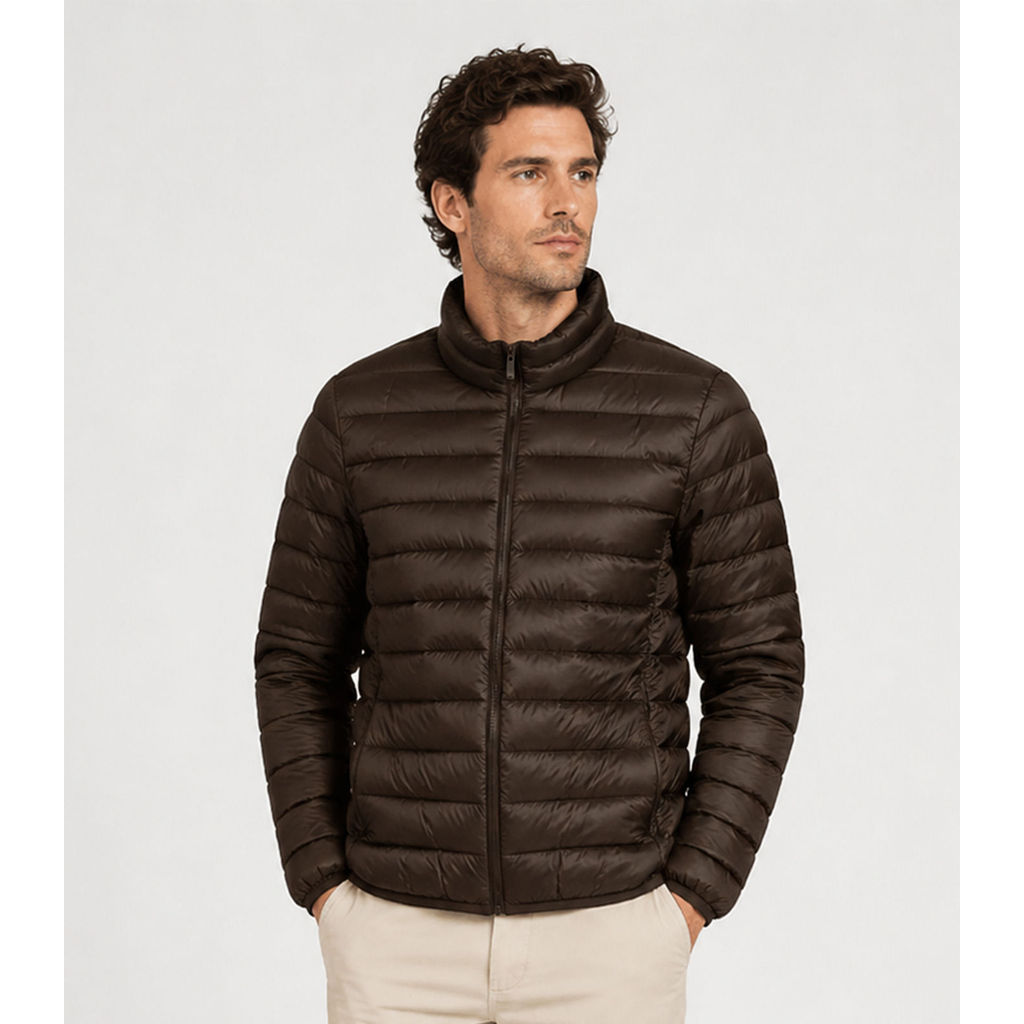 Jaqueta Masculina Puffer Em Poliamida All Free Marrom