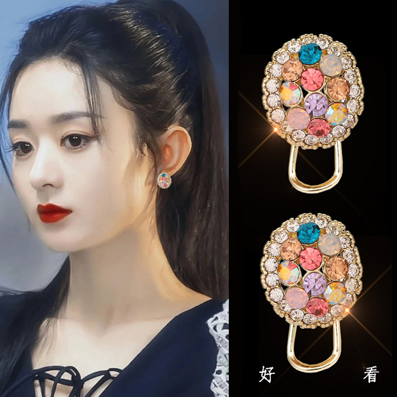 Brincos atmosféricos elegantes cheios de diamantes Caterpillar coreano brincos de luxo brincos na moda feminino prata es