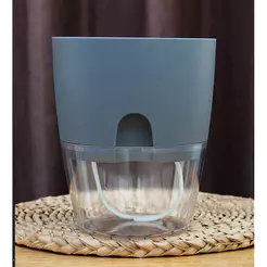 VASO AUTOIRRIGÁVEL DE JARDIM PARA PLANTAS, EM PLASTICO E RESERVATORIO DE AGUA TRANSPARENTE E DESTACÁVEL - ALTURA 11CM