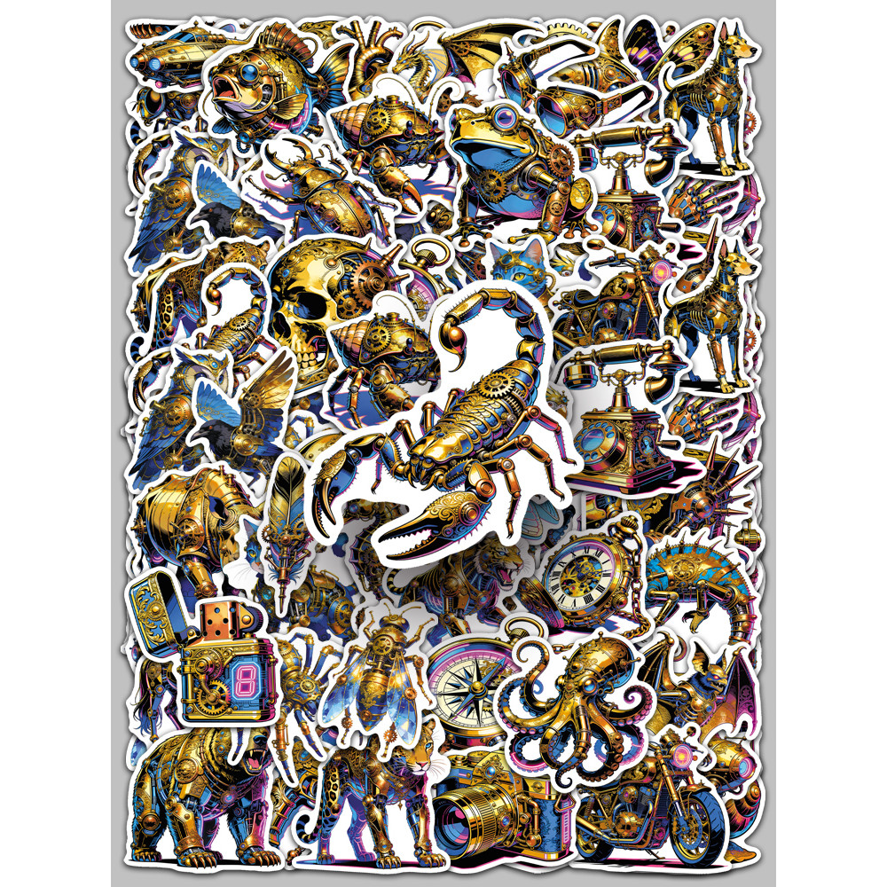50 folhas Cyberpunk desenhos animados adesivos Retro máquina tendência à prova dwaterproof água decorativo copo térmico
