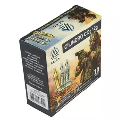 Cilindro CO2 12g 10un Sem Rosca Leão Airsoft Encaixe 3/8