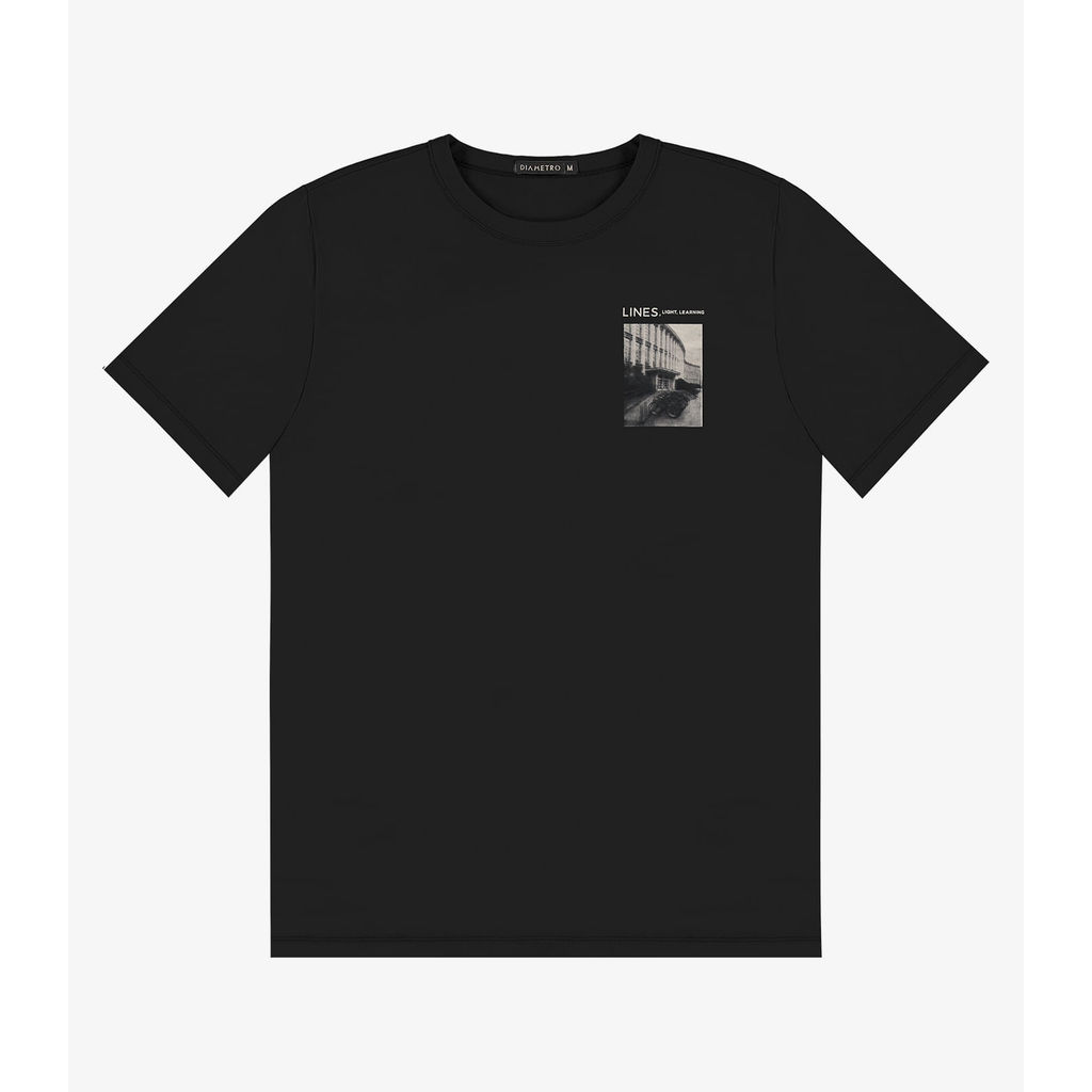 Camiseta Masculina em Meia Malha Diametro Preto