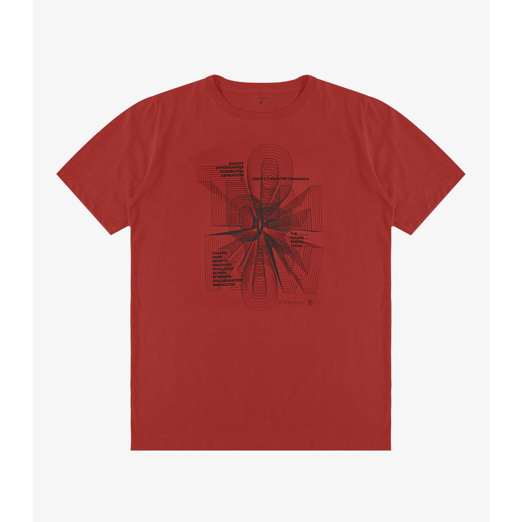 Camiseta Masculina Meia Malha Diametro Laranja