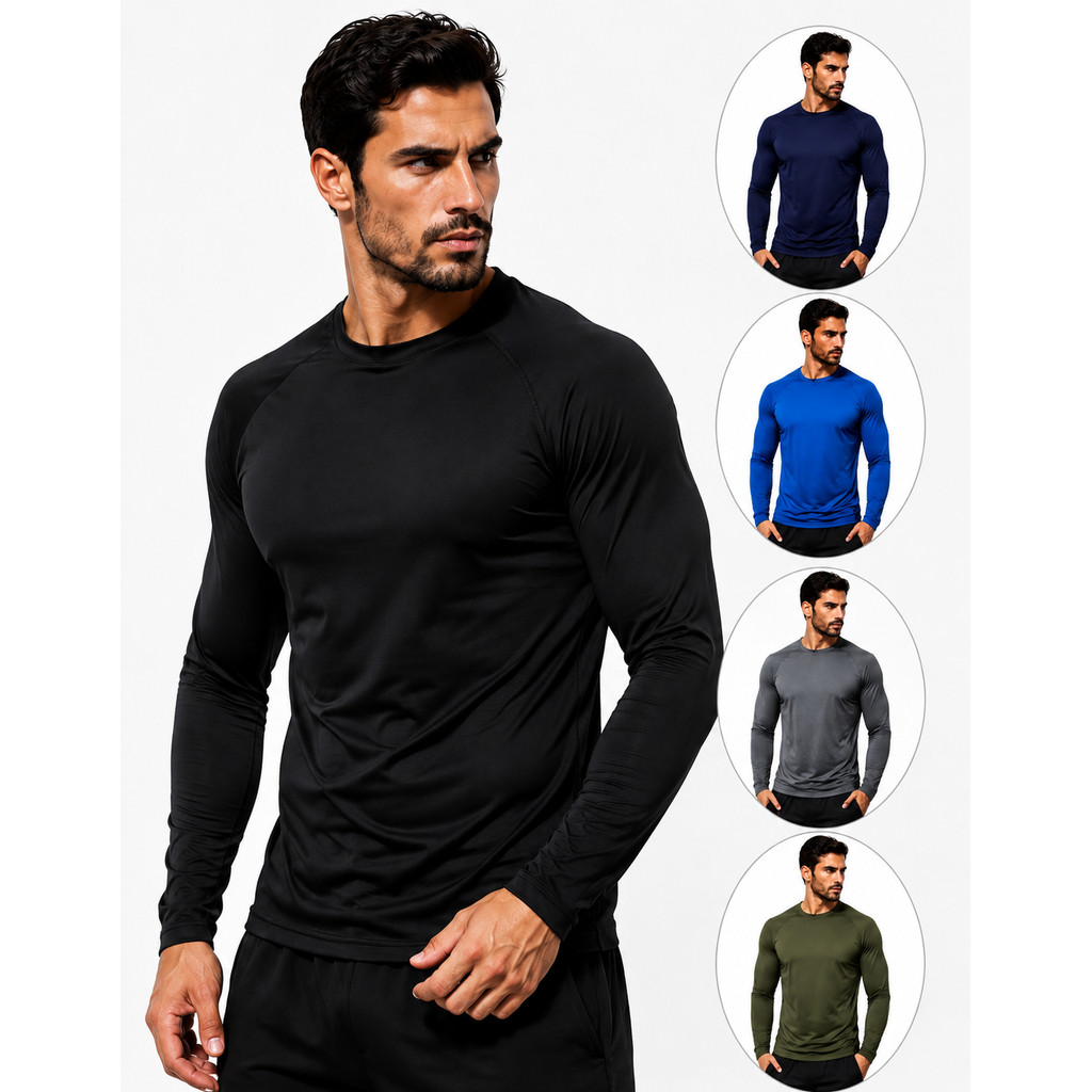Camiseta Masculina Térmica Proteção Solar Fator Uv+50 Segunda Pele Verão Praia Malha Fria Blusa