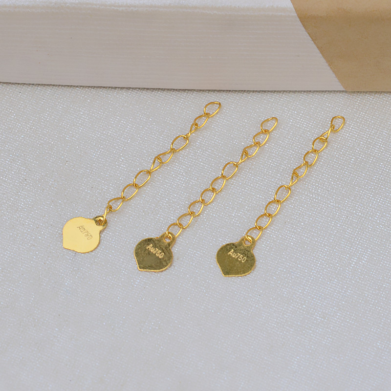 G18K ouro extensão corrente colar extensão AU750 ouro corrente cauda colar extensão corrente 2cm ajustável na moda 4901