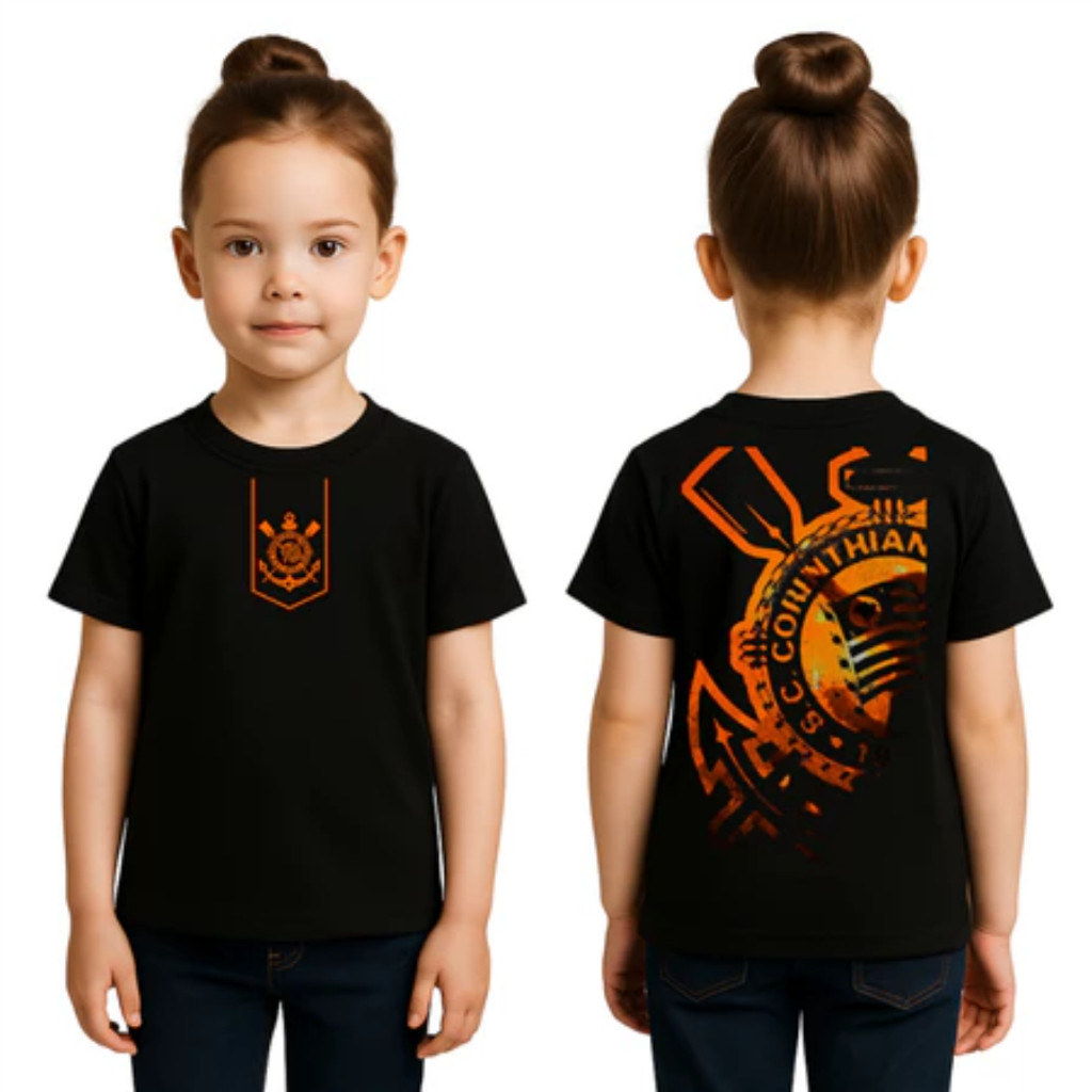 Camiseta Infantil Lançamento Estampa Futebol 100% Algodão, camisa Corinthians ADULTO, Camisa Adulto