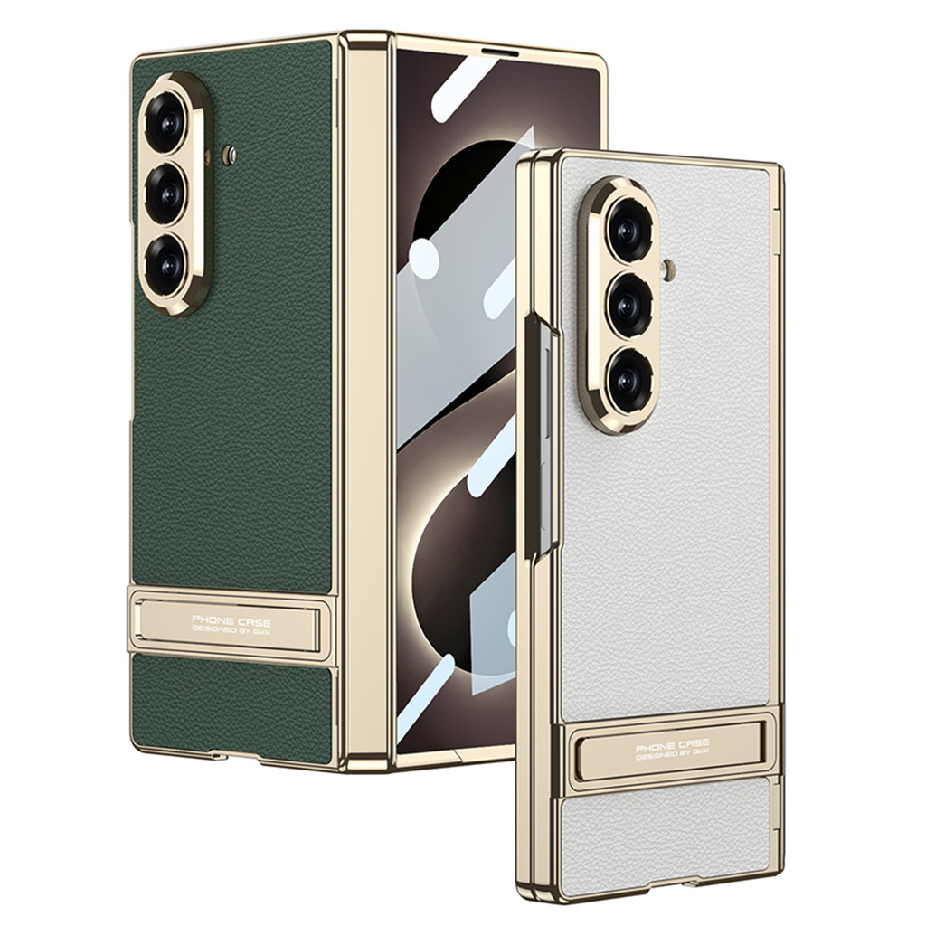 Invólucro Banhado A Pele De Couro Para Samsung Galaxy Z Fold 8 Ultra Caso Cinta 