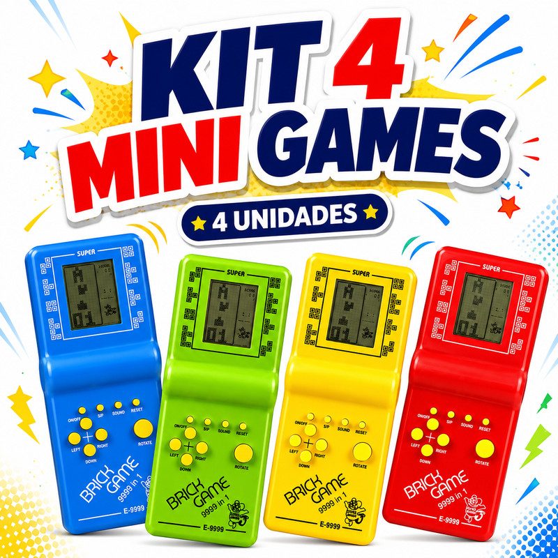 Kit 4 Mini Game Portátil Retro Brinck Game 9999 Jogos Envio Rápido