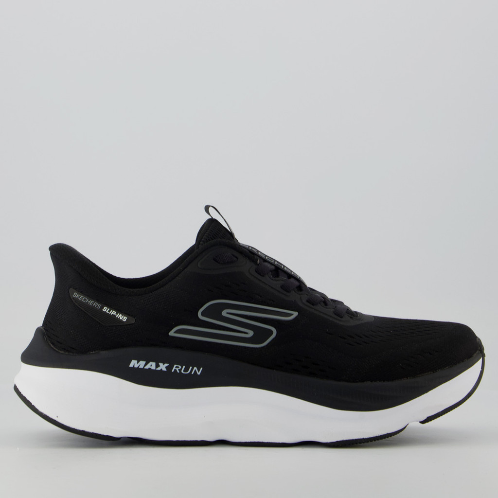 Tênis Skechers Max Run Feminino Preto e Branco