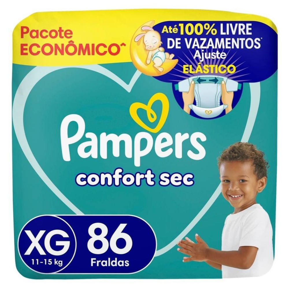Fralda Descartável Pampers Confort Sec XG 86 Unidades