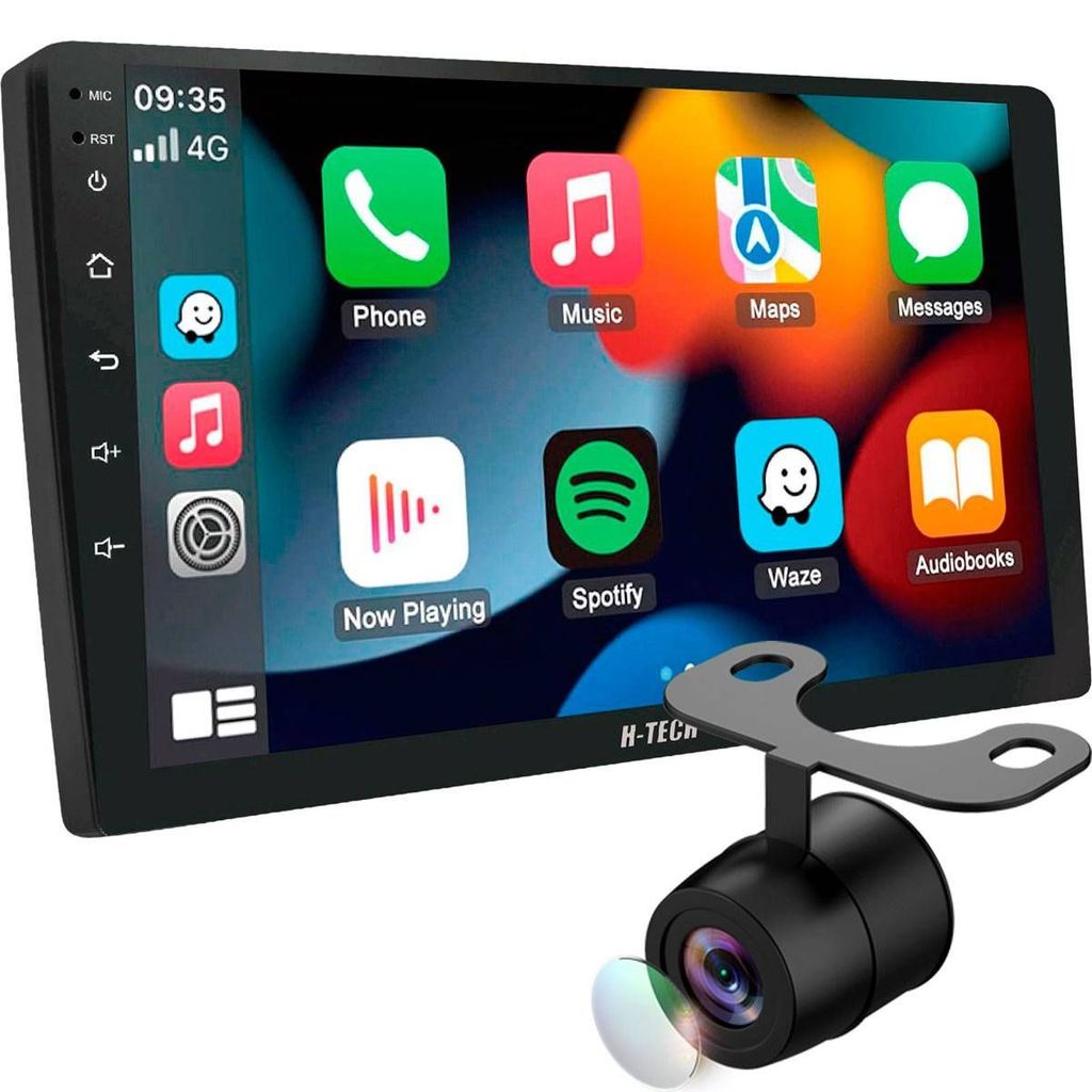 Central Multimidia 9pol QLed Octa-Core 6GB 128GB Android Auto Carplay Espelhamento + Câmera de Ré