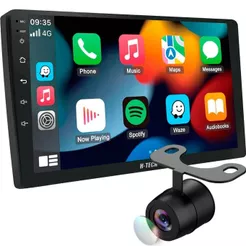 Central Multimidia 9pol QLed Octa-Core 6GB 128GB Android Auto Carplay Espelhamento + Câmera de Ré