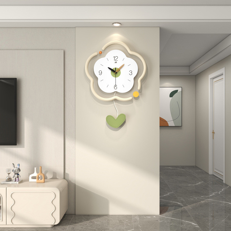 Relógio de parede estilo creme High-End sentimento sala de estar casa sala de jantar entrada decoração simples relógio d