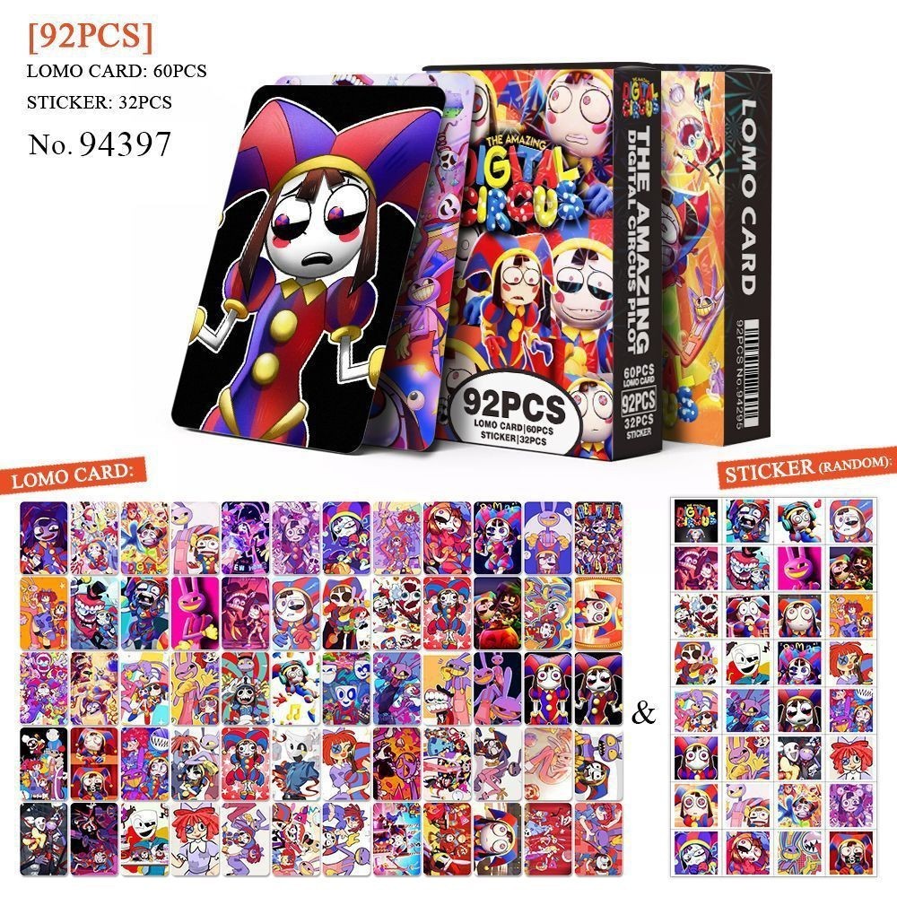Novo produto 92 cartões fotográficos de Anime Digital circo mercadoria bidimensional cartão fotográfico LOMO