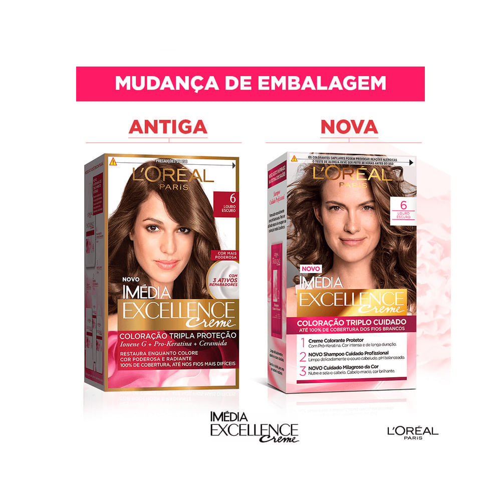 Kit Tintura Imédia Excellence L'Oréal Louro Escuro 6 · foto 2