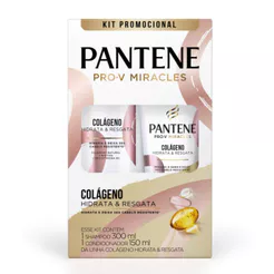 Kit Shampoo e Condicionador Pantene Colágeno Hidrata & Resgata 300ml + 150ml