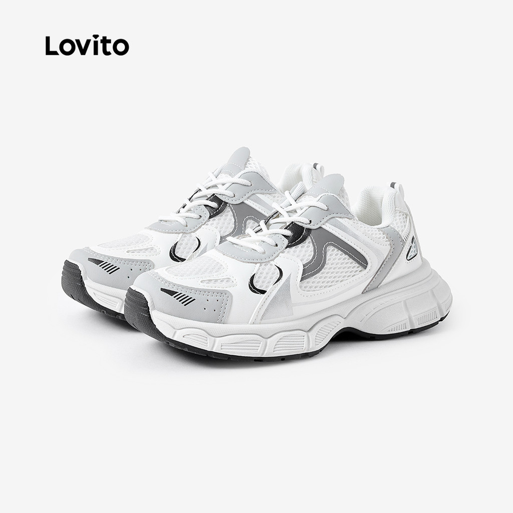 Lovito Tênis Casual Liso Com Sola Grossa E Respirável Estilo Coreano Para Pickleball Para Uso Diário E Atividades Ao Ar Livre Para Mulheres LFA45281 · foto 2