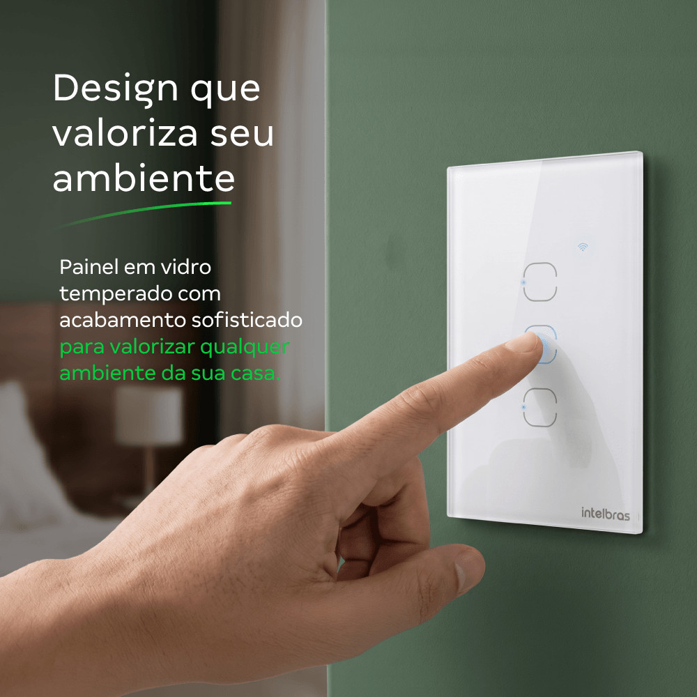 Interruptor Inteligente Touch Zigbee 2 Botões EIZ 1002 Branco Intelbras · foto 2