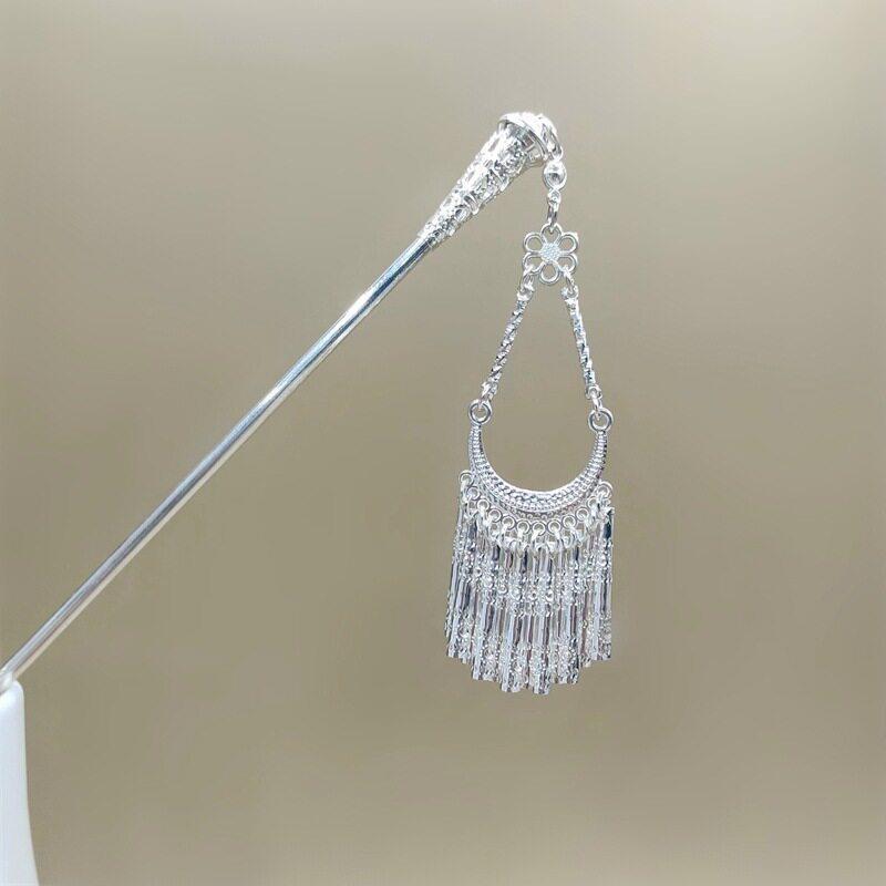 Estilo étnico!Grampo de cabelo com borla!Moda cabeça traseira Hairpin temperamento antigo Cheongsam Hanfu acessórios coc