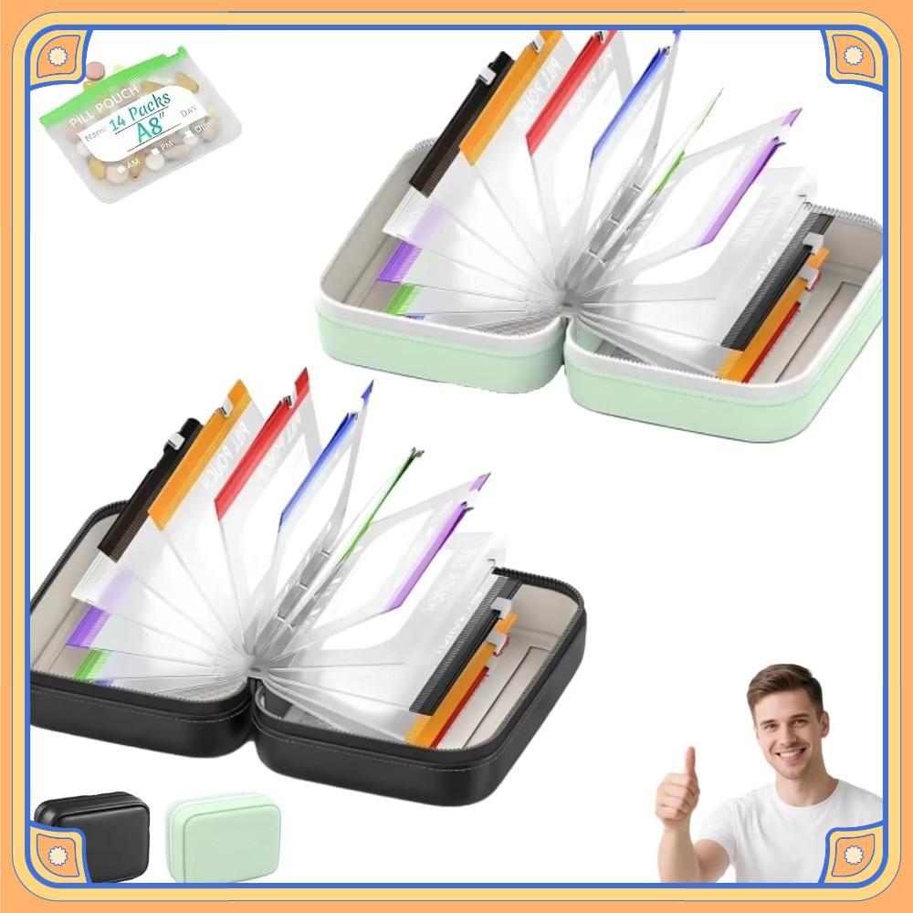  7/14PCS Organizador Semanal De Comprimidos , Armazenamento De Medicamentos Codificado Por Cores Sem BPA , Reuti