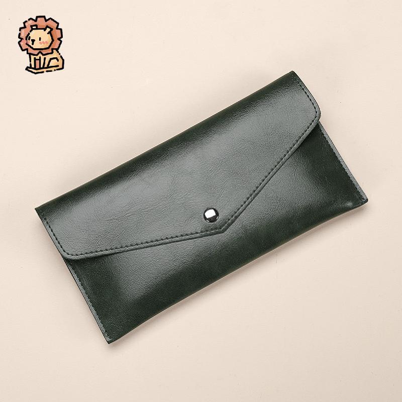 Nova Carteira Longa Feminina Apresenta Uma Bolsa De Embreagem De Couro Macio Fino Simples Moda Grande