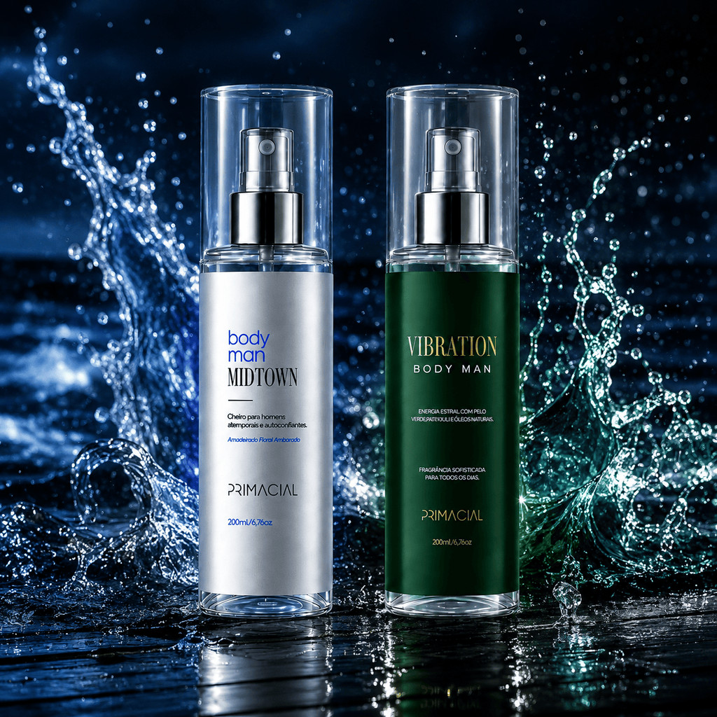 Kit 2 Body Splash Masculino 200ml Monte Sua Dupla Midtown Barbarius Banker Vibration Alta Fixação