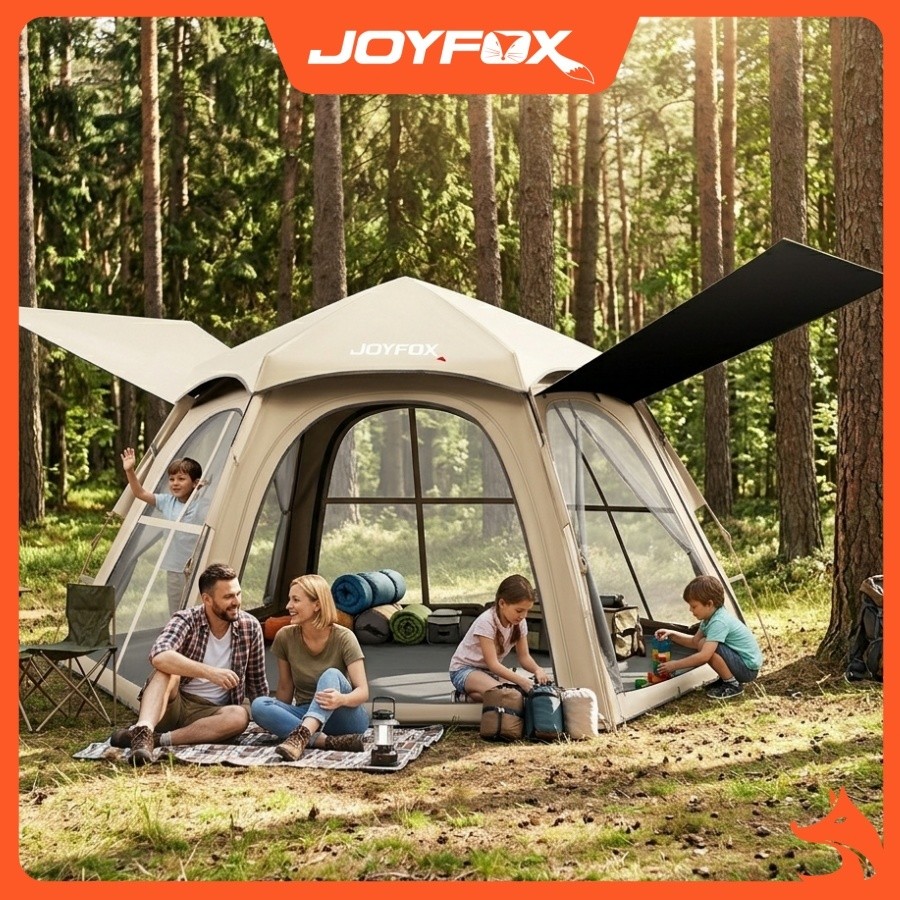 Barraca Camping JOYFOX Grande 290*250*158cm Automatica 5-8Pessoas Barraca de Acampamento Impermeavel