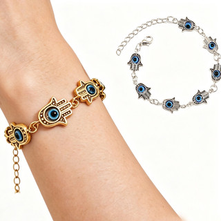 Pulseira de Joias Olho do Diabo de Fátima Simples e Versátil AFKA