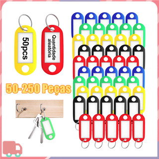 Kit 50/100/150/200/250 Chaveiro Organizador Identificador De Chaves Com Etiqueta, Colorida Chaves Identificador Nome