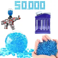 Refil Bolinhas de Gel Orbeez 50 Mil Unidades Cresce na Água Brinquedos Lançadores Castela