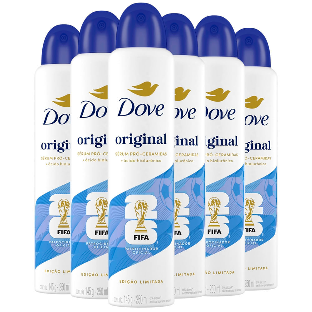 Kit Desodorante Aerosol Dove Original 250ml - 6 Unidades