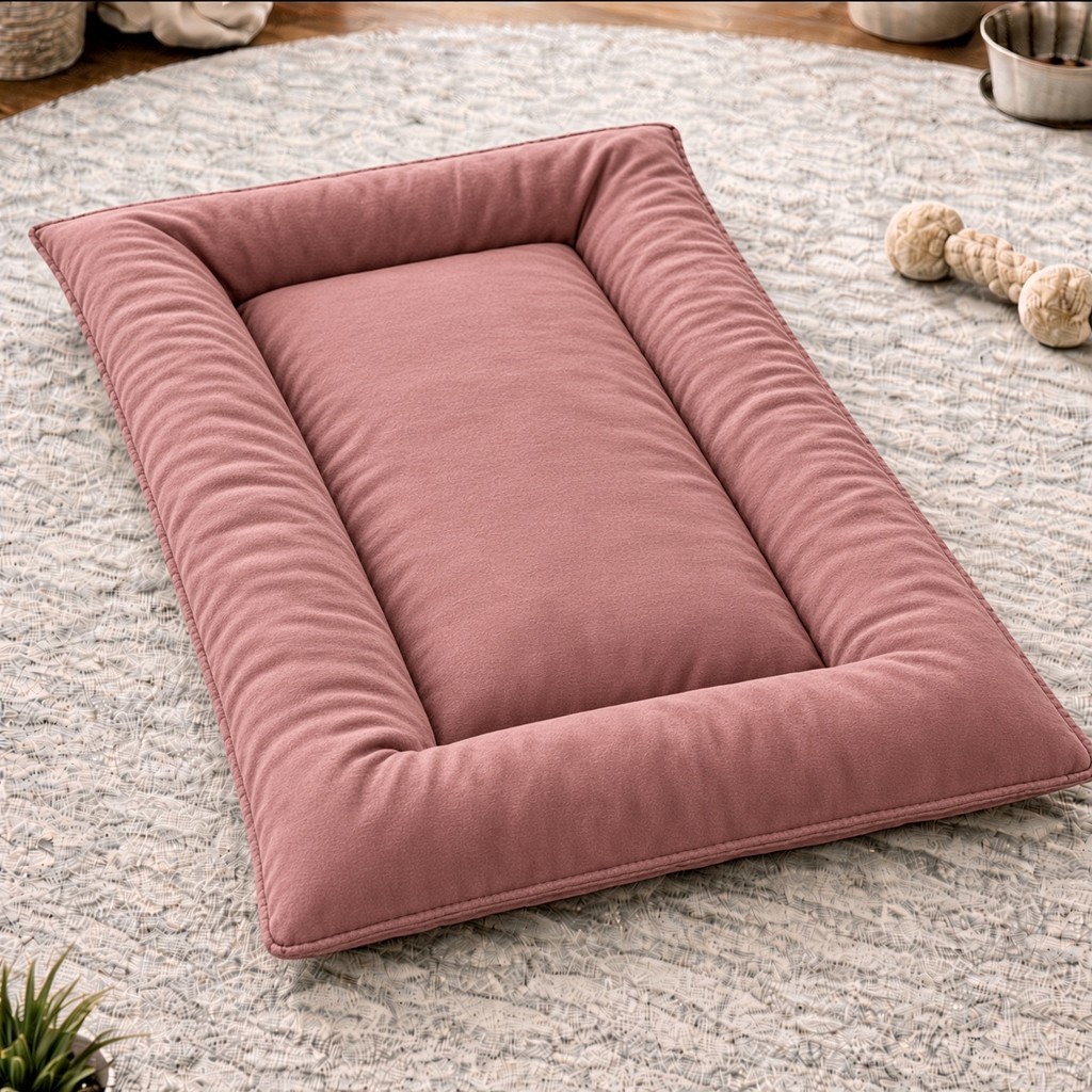 Cama Pet Rosa Goiaba Grande Bordas Elevadas Impermeável Lavável para Cães e Gatos