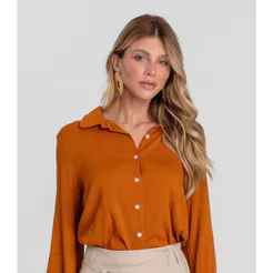 Camisa Feminina de Tecido Dianna Marrom