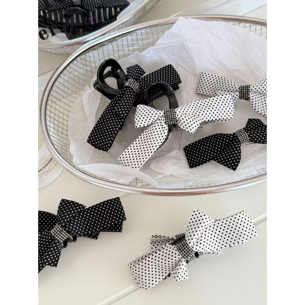Elegante francês bolinhas arco primavera clipe elegante estilo ocidental All-Match diário nicho Design sentimento elegan
