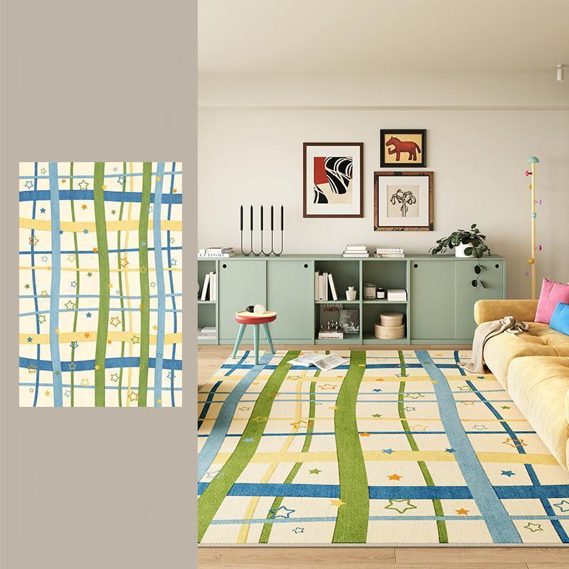 [Novo produto] dopamina cor verificado tapete engrossado sala de estar tapete mesa café casa quarto decoração cobertor p