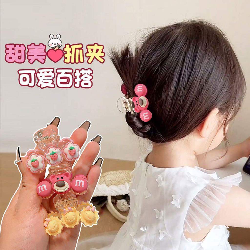 Feminino bebê primavera verão legal dos desenhos animados doce volta cabeça Grab clip estilo ocidental cabelo quebrado r