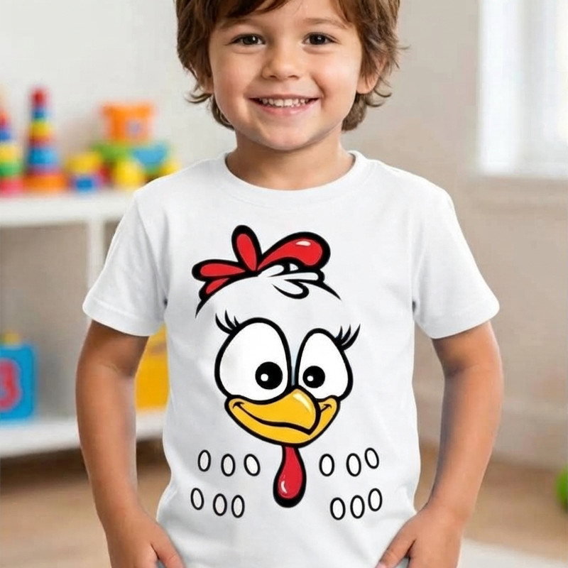 Camiseta Infantil Mundo da Pintadinha - Camisa Dia Das Crianças Estampa Galinha Pintadinha 100% Algodão — imagem 2 de 2