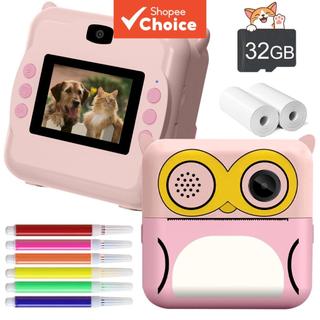 Câmera Instantânea Infantil, Câmera Digital Instantânea 1080P Que Imprime Fotos, Presente de Natal/Aniversário Para