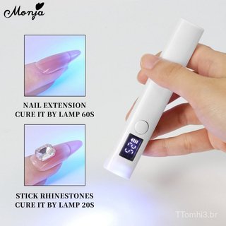 Secador de unhas portátil Monja, mini, com luz LED branca, secagem rápida de esmalte em gel, ferramentas para manicure, 