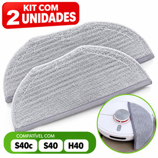 Kit 2 Panos Mop Esfregão para Robô Aspirador S40c S40 H40 – Microfibra Lavável